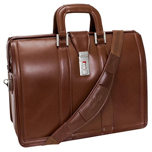 McKlein USA MORGAN V series 17" Leather Laptop Litigator Briefcase 
